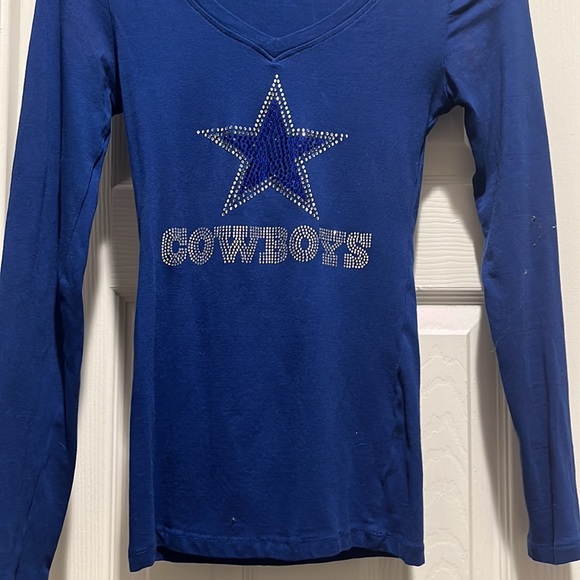 Dallas Cowboys FIRM PRICE Custom bling shirt size small fits small and XS - Picture 5 of 6